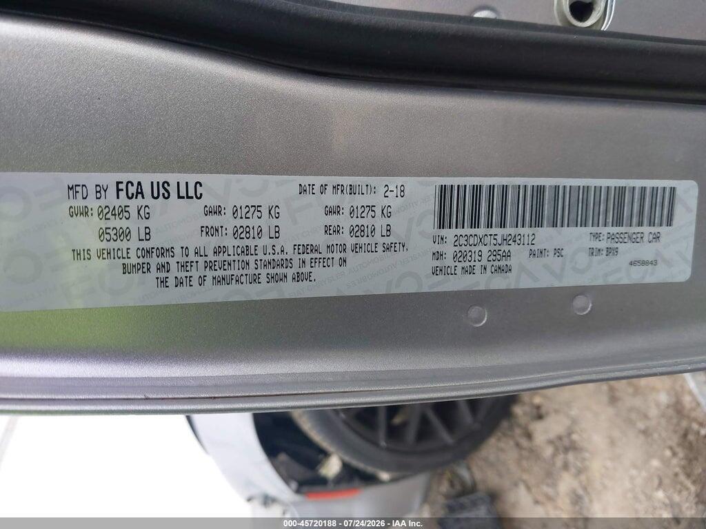 2C3CDXCT5JH243112 2018 DODGE CHARGER photo no. 9