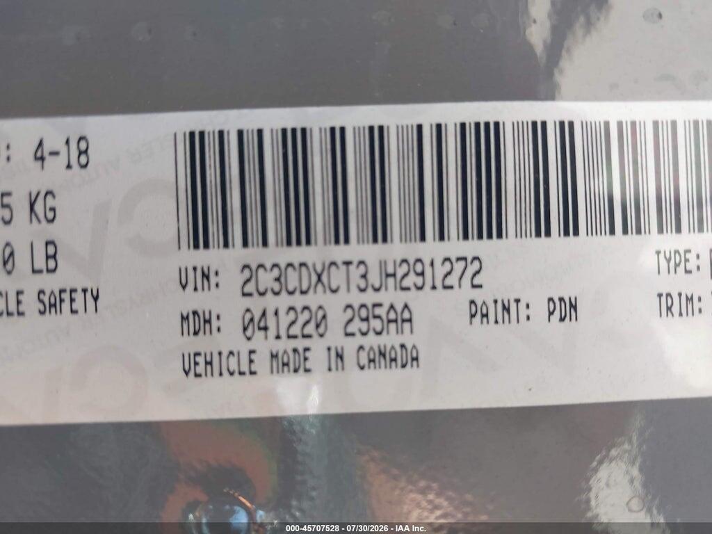 2C3CDXCT3JH291272 2018 DODGE CHARGER photo no. 9