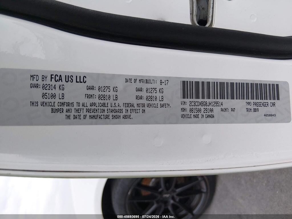 2C3CDXBG8JH129514 2018 DODGE CHARGER photo no. 7