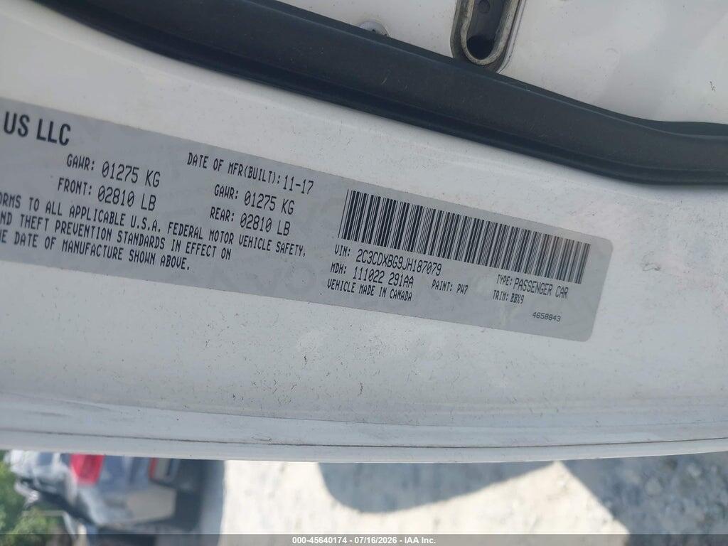2C3CDXBG9JH187079 2018 DODGE CHARGER photo no. 9