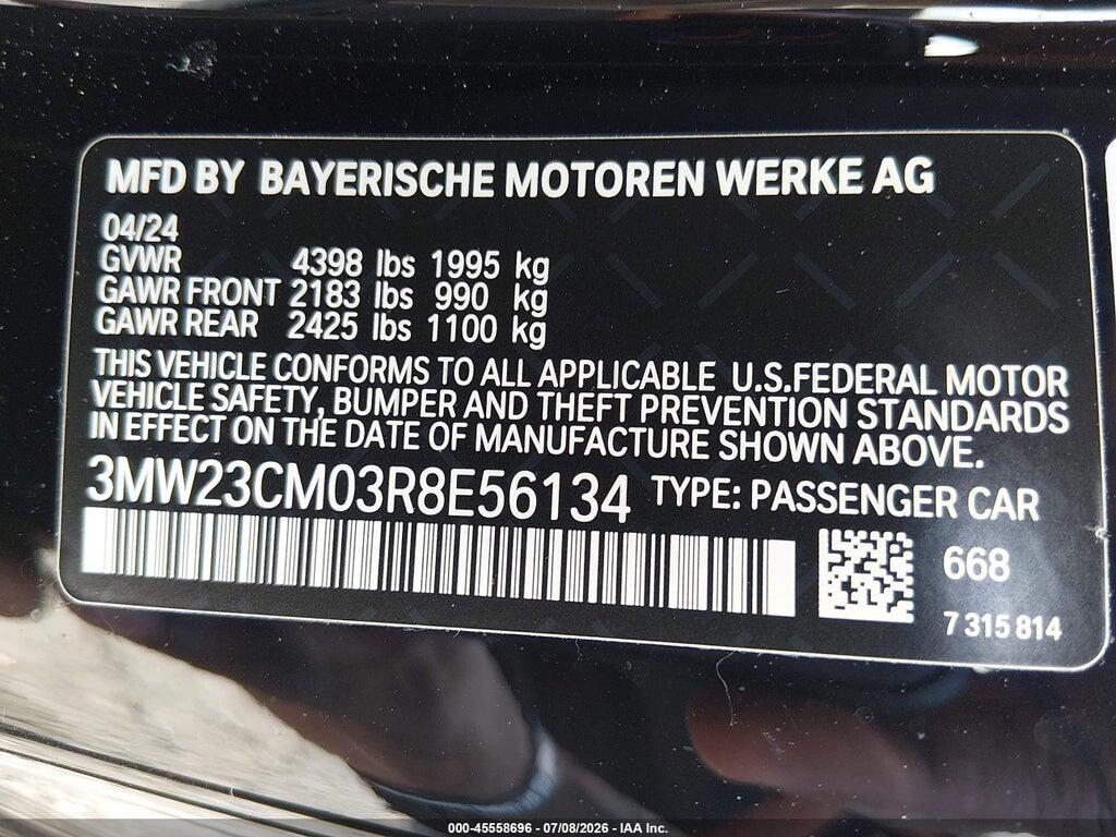 3MW23CM03R8E56134 2024 BMW 230I photo no. 9