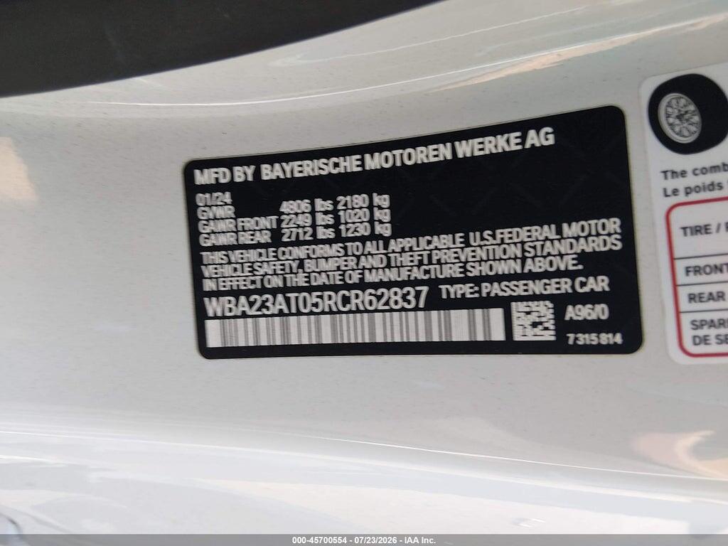 WBA23AT05RCR62837 2024 BMW 430I photo no. 9