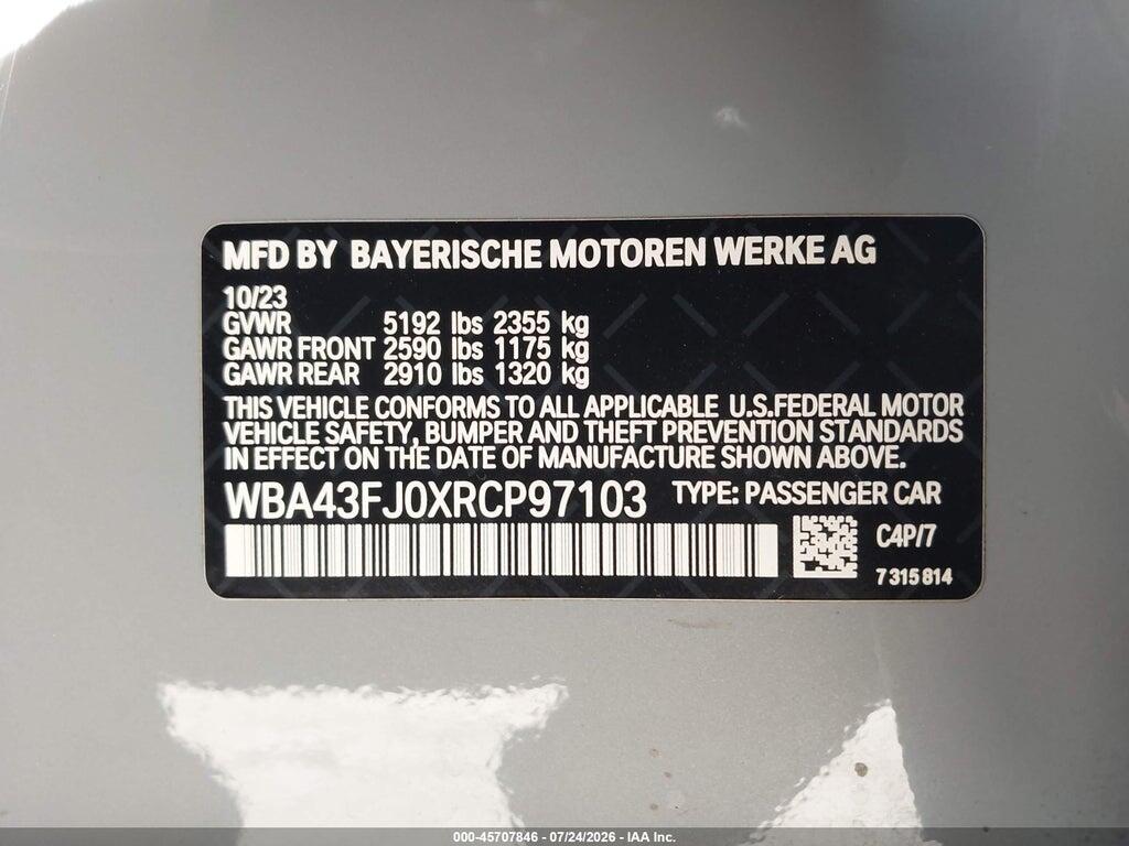 WBA43FJ0XRCP97103 2024 BMW 530I photo no. 9