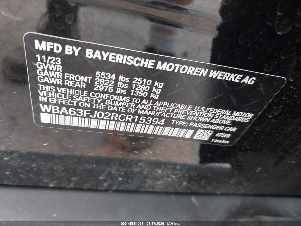 WBA63FJ02RCR15394 2024 BMW 540I photo no. 9