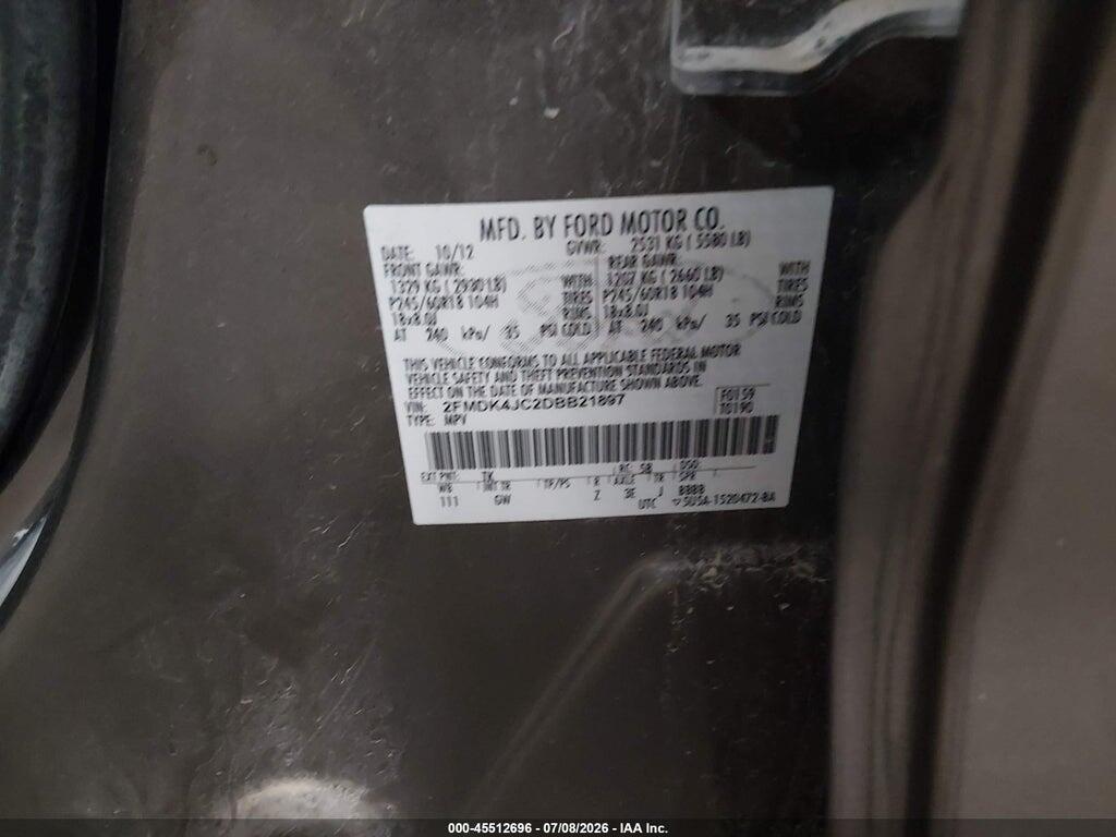 2FMDK4JC2DBB21897 2013 FORD EDGE photo no. 9