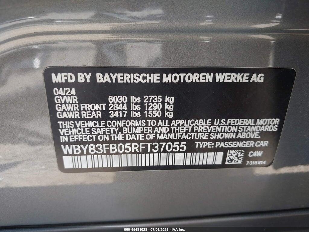 WBY83FB05RFT37055 2024 BMW I4 GRAN COUPE photo no. 9