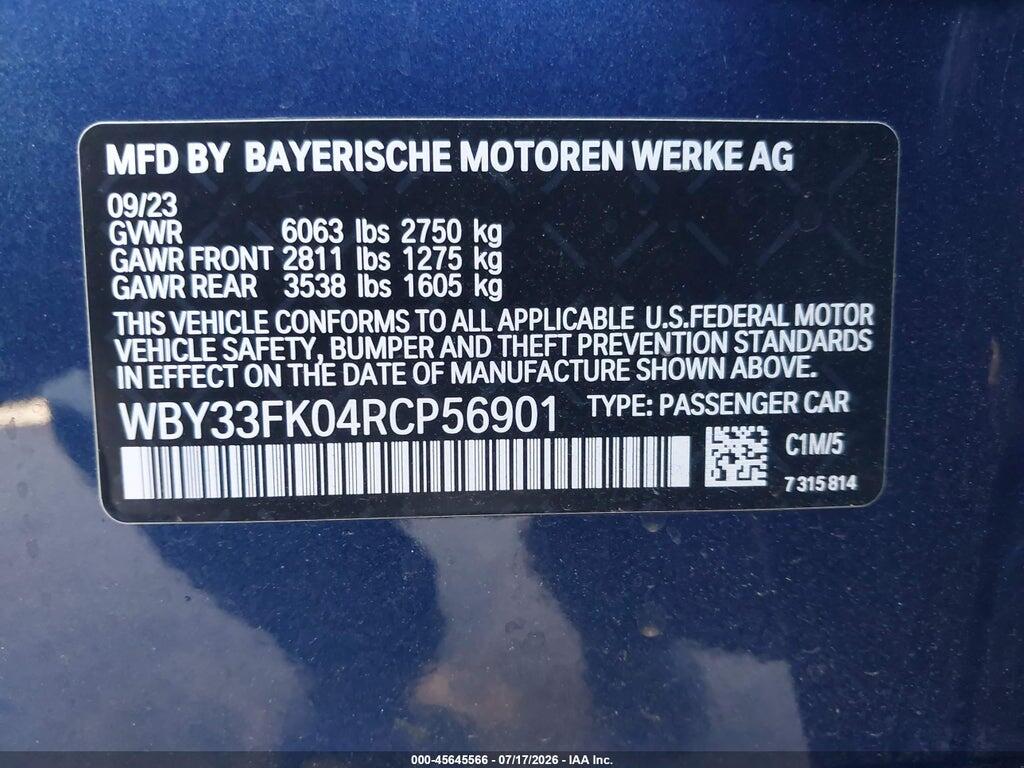 WBY33FK04RCP56901 2024 BMW I5 photo no. 9