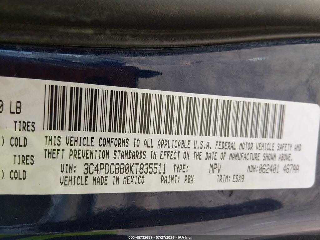 3C4PDCBB0KT835511 2019 DODGE JOURNEY photo no. 9