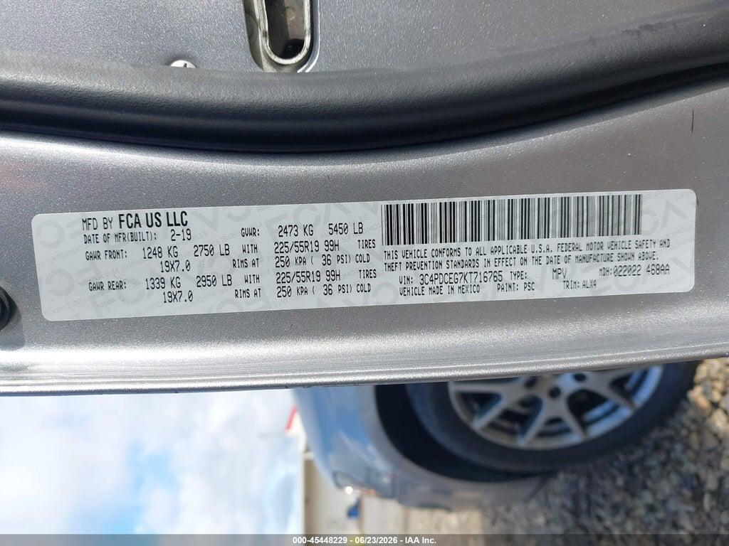 3C4PDCEG7KT716765 2019 DODGE JOURNEY photo no. 9