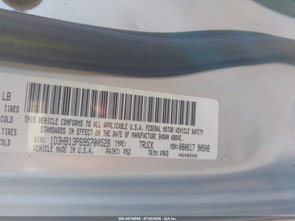 1D3HB13P69S700528 2009 DODGE RAM 1500 photo no. 9