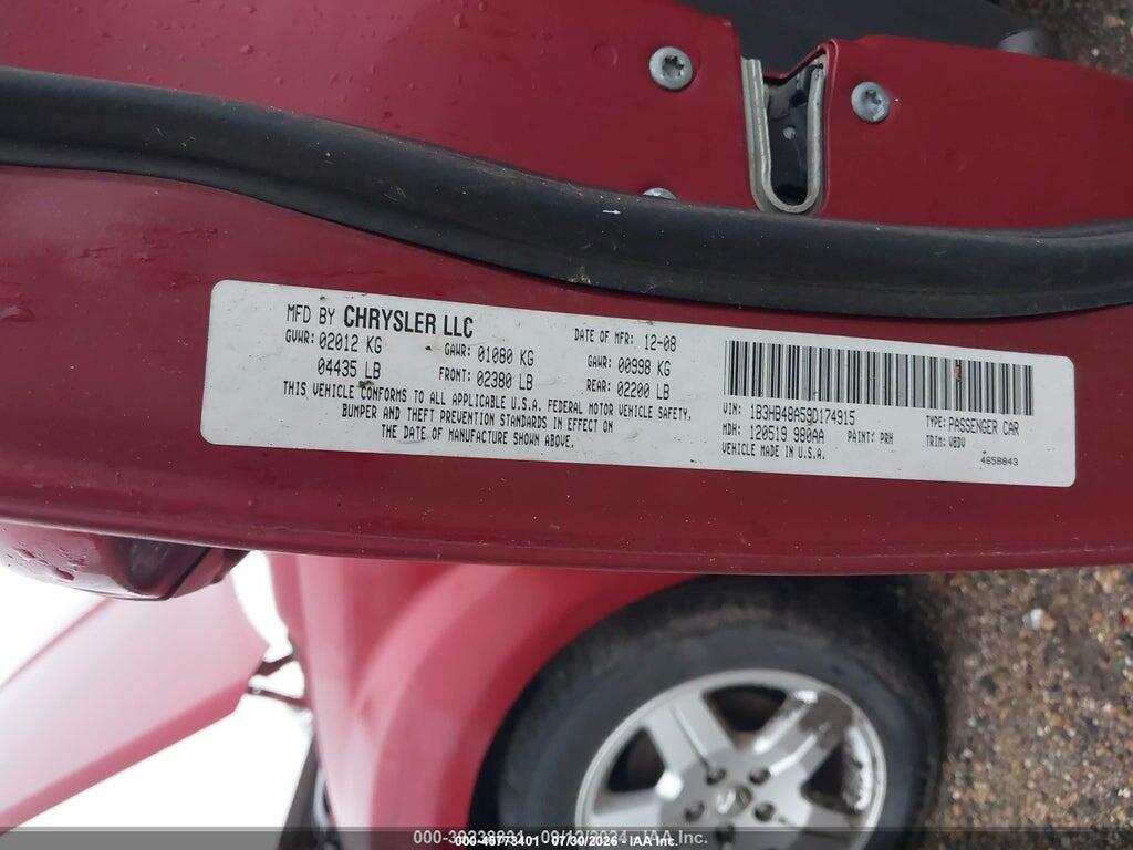 1B3HB48A59D174915 2009 DODGE CALIBER photo no. 9