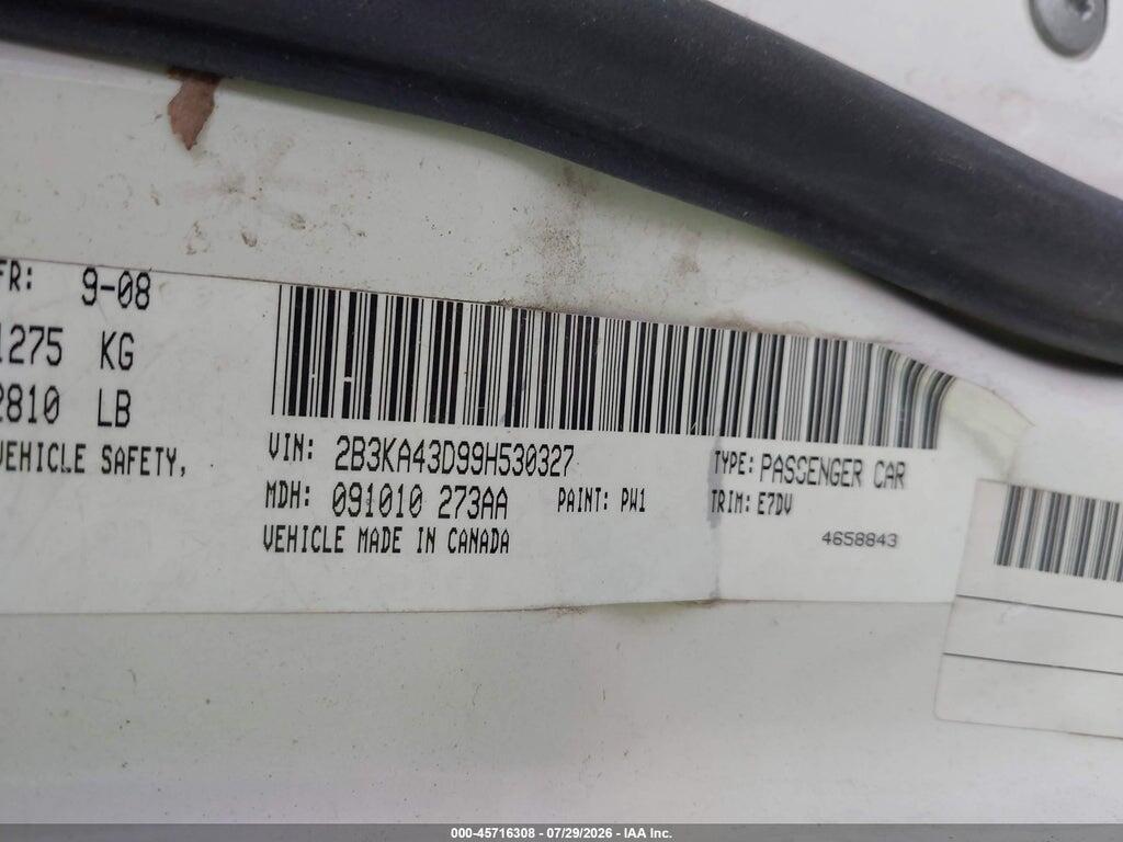 2B3KA43D99H530327 2009 DODGE CHARGER photo no. 9
