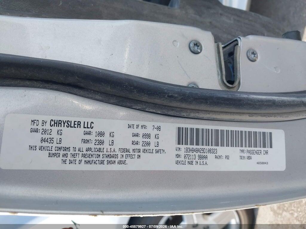 1B3HB48A29D108323 2009 DODGE CALIBER photo no. 9