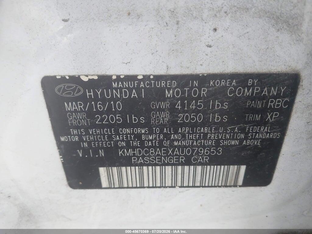 KMHDC8AEXAU079653 2010 HYUNDAI ELANTRA TOURING photo no. 9