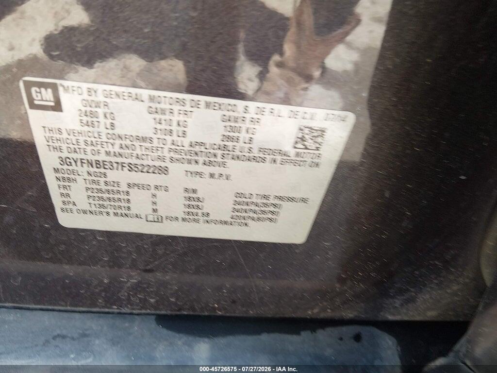 3GYFNBE37FS522288 2015 CADILLAC SRX photo no. 9