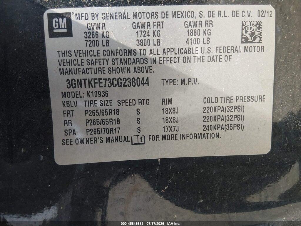 3GNTKFE73CG238044 2012 CHEVROLET AVALANCHE photo no. 9