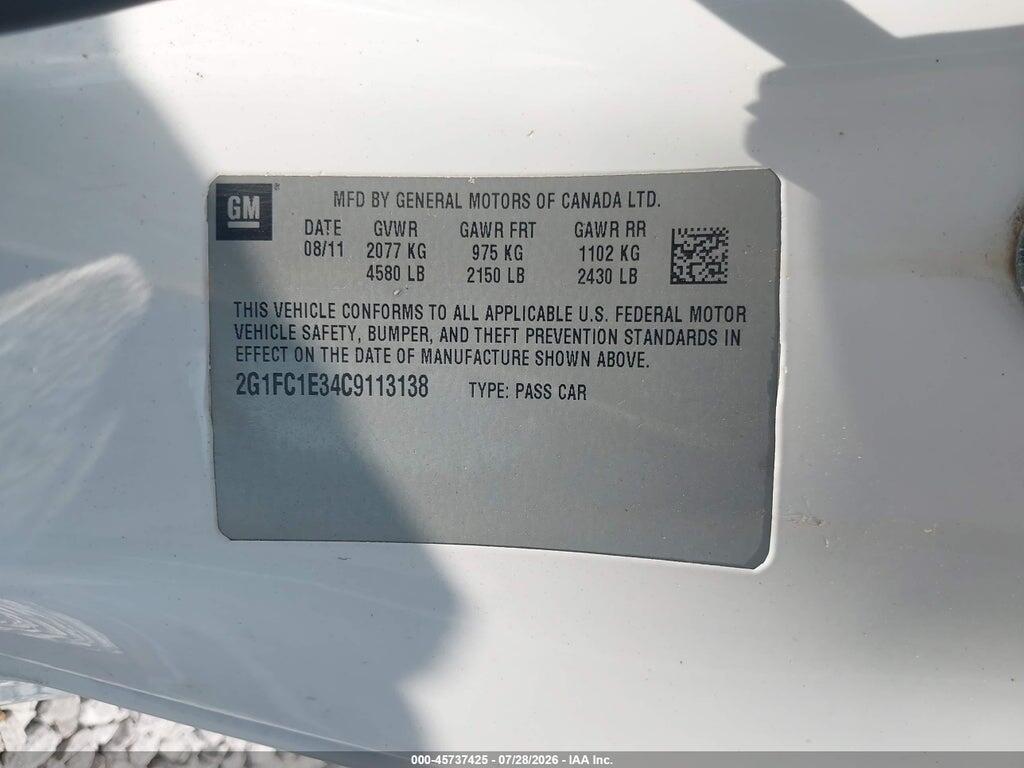 2G1FC1E34C9113138 2012 CHEVROLET CAMARO photo no. 9