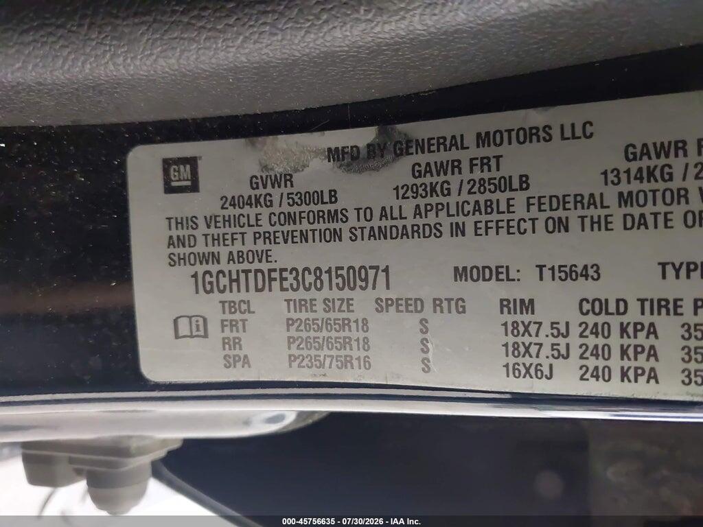 1GCHTDFE3C8150971 2012 CHEVROLET COLORADO photo no. 9