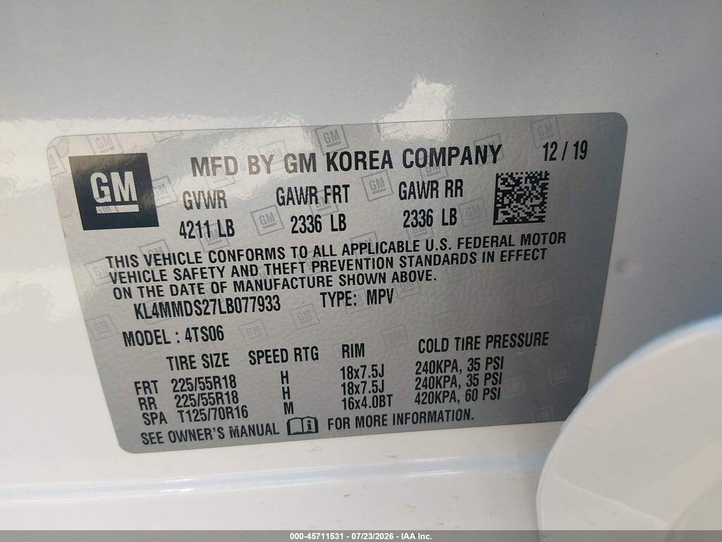 KL4MMDS27LB077933 2020 BUICK ENCORE GX photo no. 9
