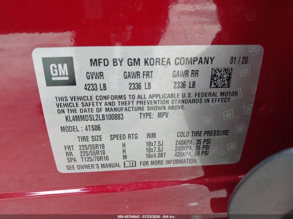 KL4MMDSL2LB100883 2020 BUICK ENCORE GX photo no. 9