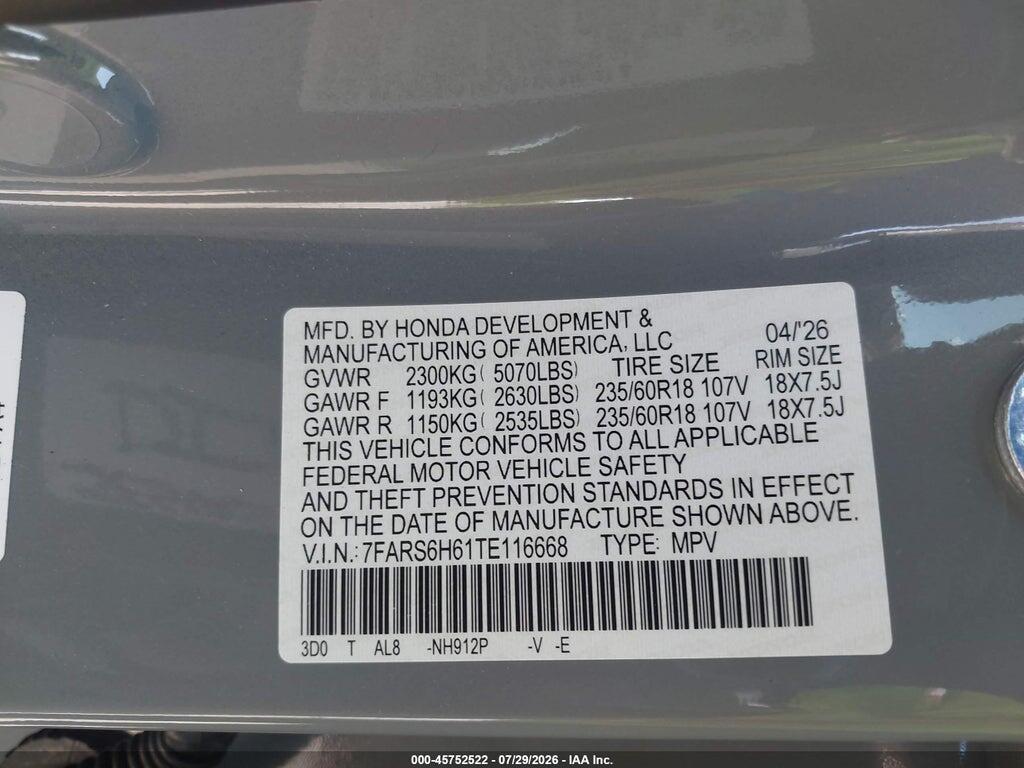 7FARS6H61TE116668 2026 HONDA CR-V HYBRID photo no. 9