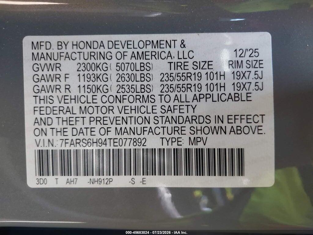 7FARS6H94TE077892 2026 HONDA CR-V HYBRID photo no. 9