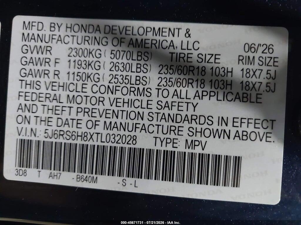5J6RS6H8XTL032028 2026 HONDA CR-V HYBRID photo no. 9