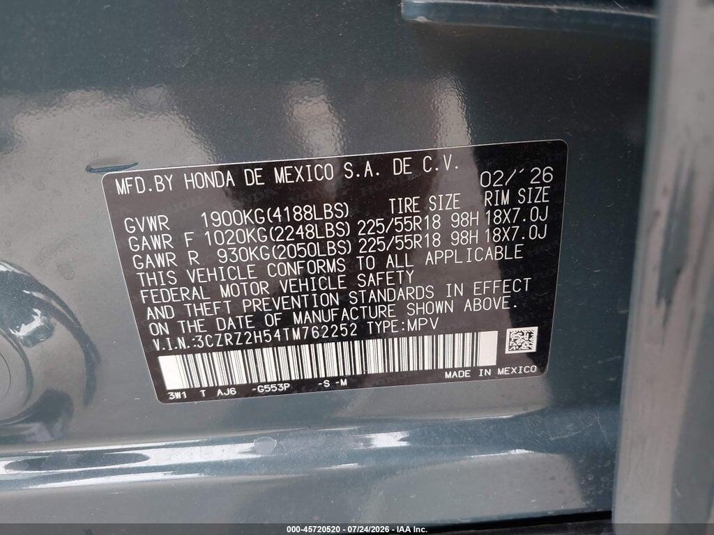 3CZRZ2H54TM762252 2026 HONDA HR-V photo no. 9