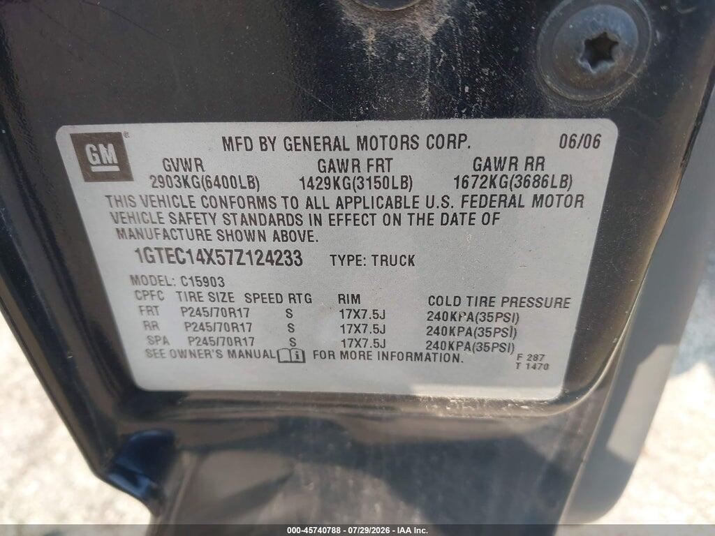 1GTEC14X57Z124233 2007 GMC SIERRA 1500 CLASSIC photo no. 9