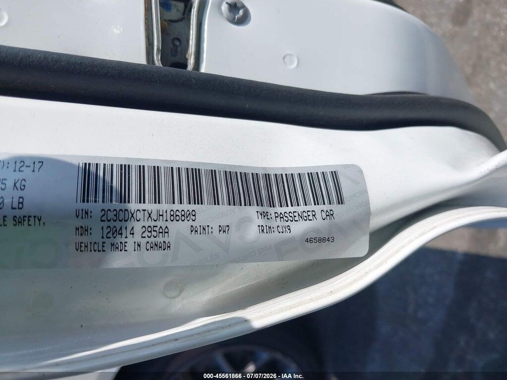 2C3CDXCTXJH186809 2018 DODGE CHARGER photo no. 9