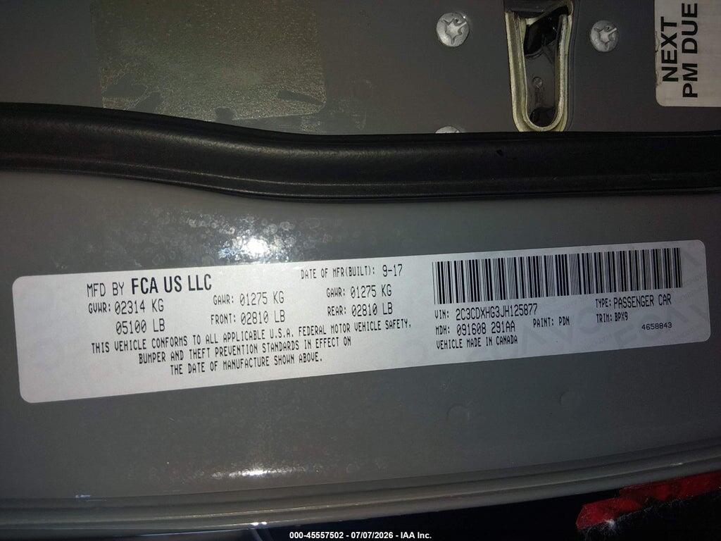 2C3CDXHG3JH125877 2018 DODGE CHARGER photo no. 9