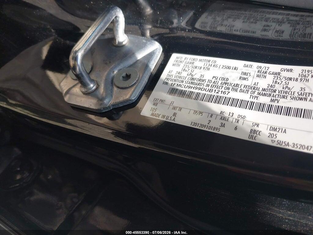 1FMCU9H99DUB12167 2013 FORD ESCAPE photo no. 9