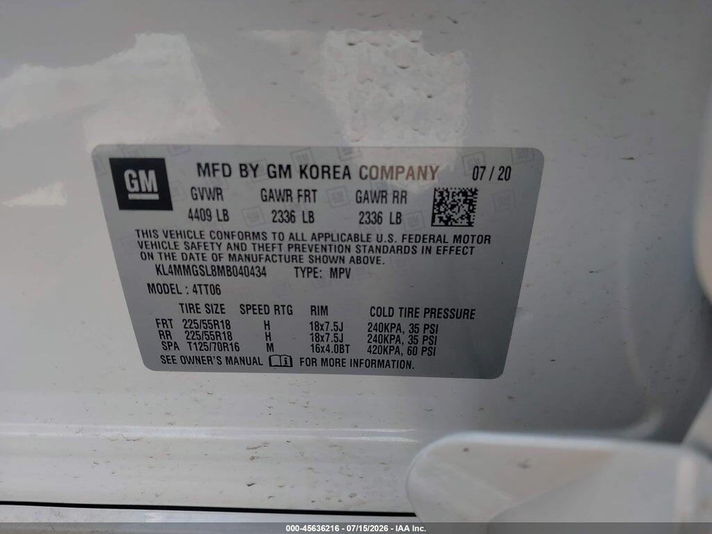 KL4MMGSL8MB040434 2021 BUICK ENCORE GX photo no. 9