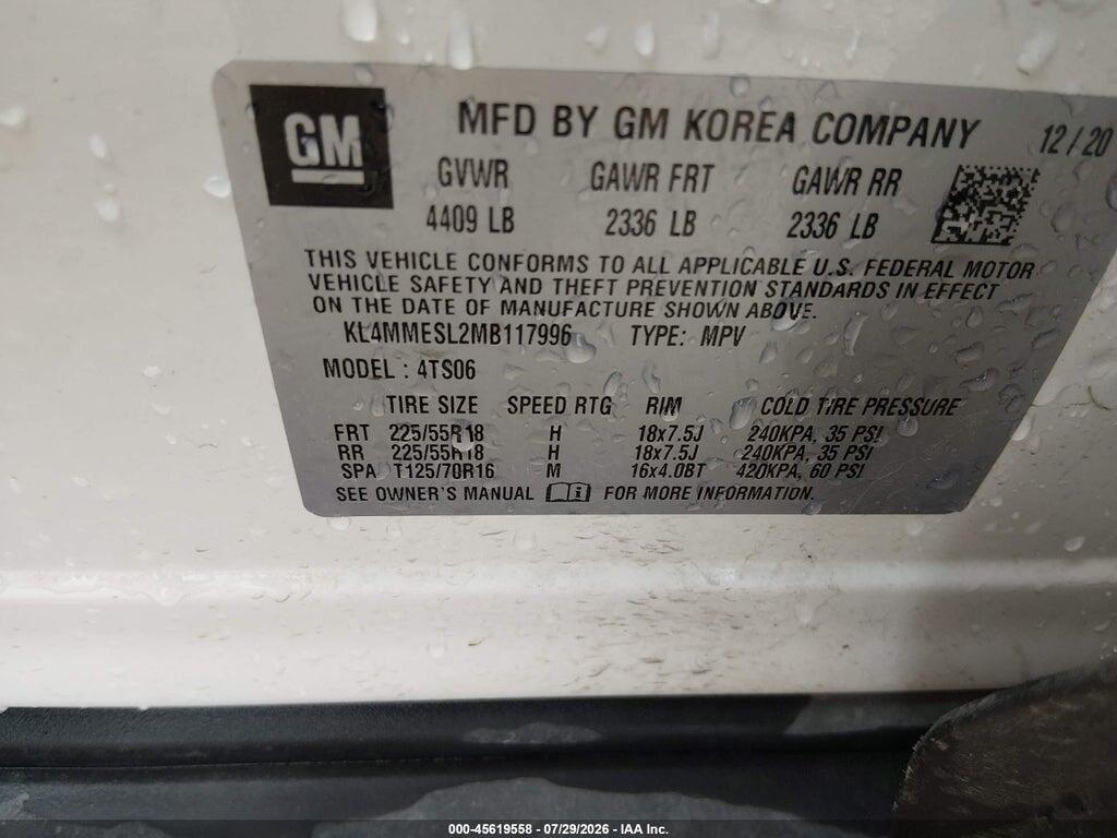 KL4MMESL2MB117996 2021 BUICK ENCORE GX photo no. 9