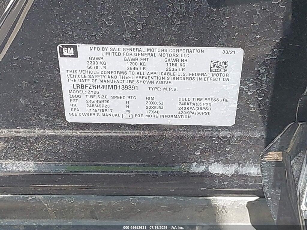 LRBFZRR40MD139391 2021 BUICK ENVISION photo no. 9