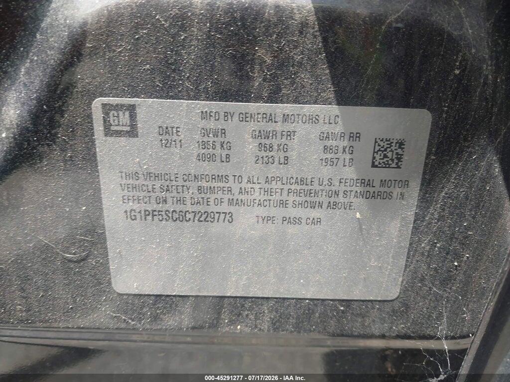 1G1PF5SC6C7229773 2012 CHEVROLET CRUZE photo no. 9