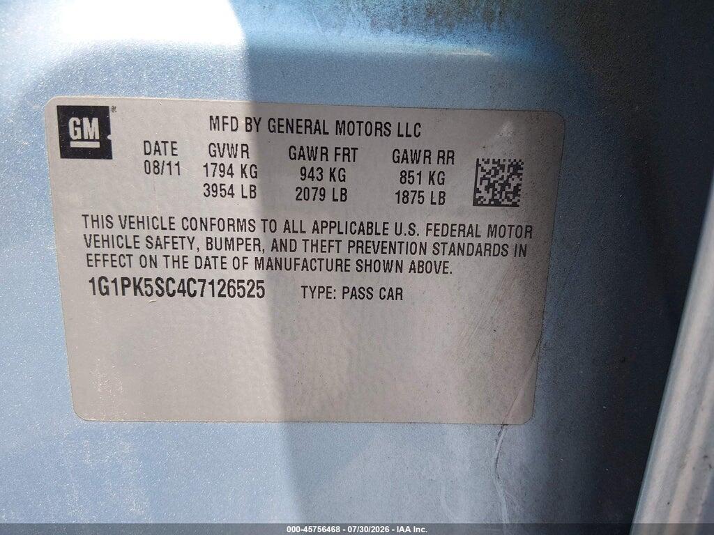 1G1PK5SC4C7126525 2012 CHEVROLET CRUZE photo no. 9
