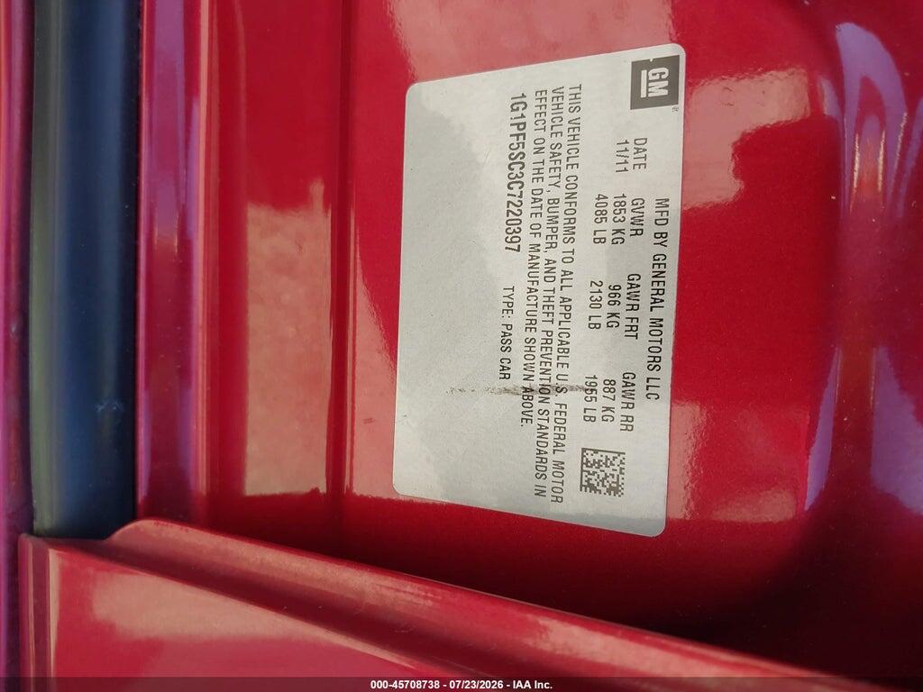 1G1PF5SC3C7220397 2012 CHEVROLET CRUZE photo no. 8