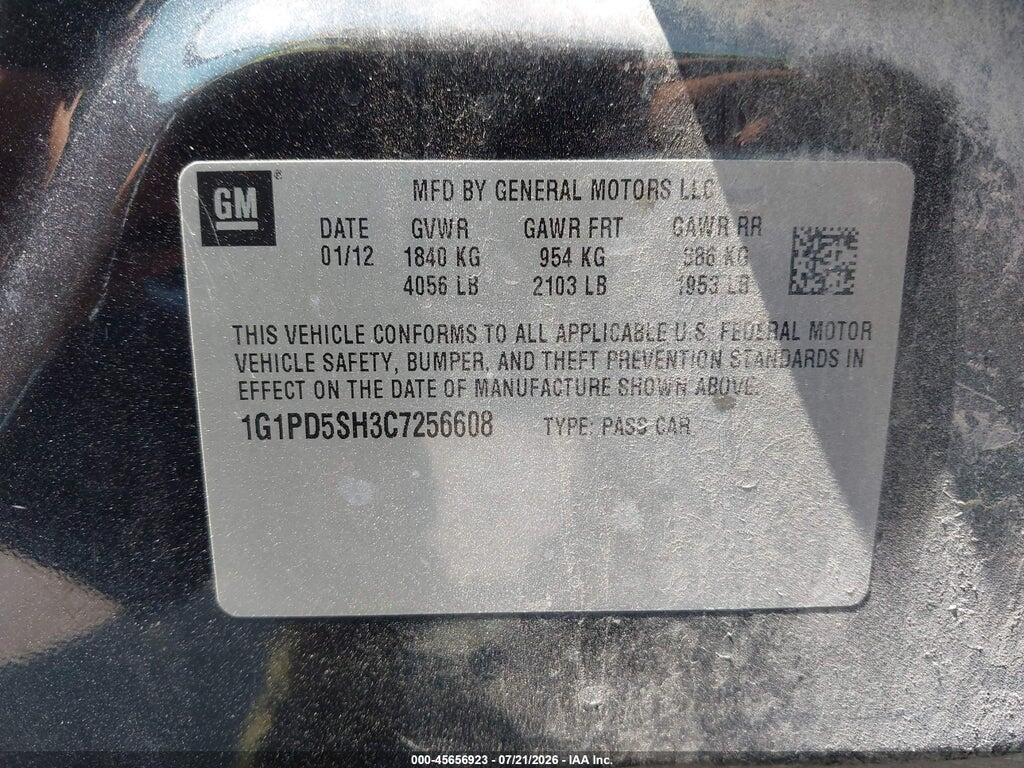 1G1PD5SH3C7256608 2012 CHEVROLET CRUZE photo no. 9