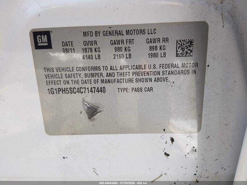 1G1PH5SC4C7147440 2012 CHEVROLET CRUZE photo no. 9