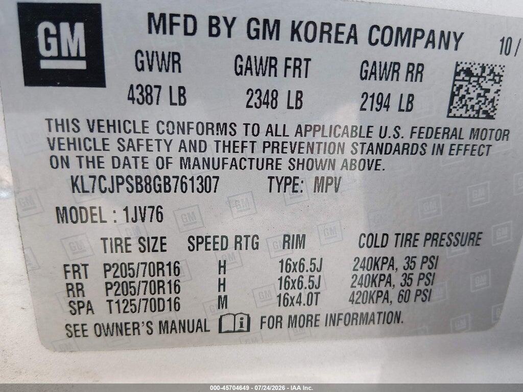 KL7CJPSB8GB761307 2016 CHEVROLET TRAX photo no. 9