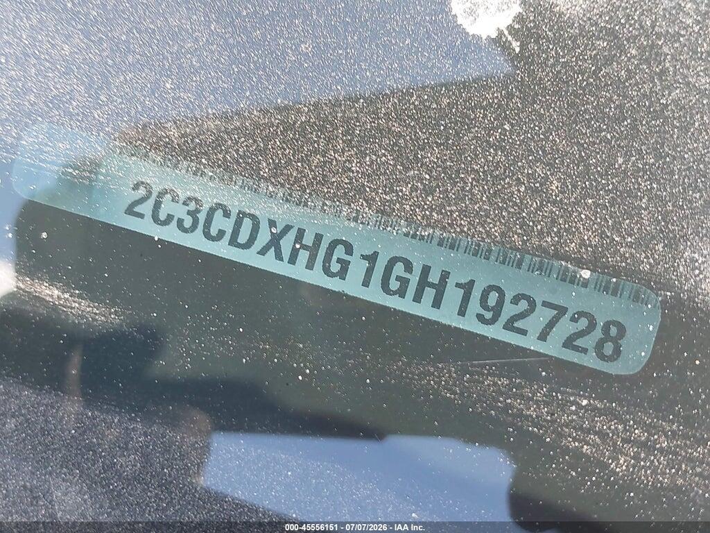 2C3CDXHG1GH192728 2016 DODGE CHARGER photo no. 9