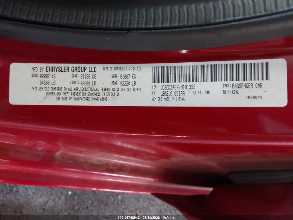 1C3CDZAB7EN181392 2014 DODGE AVENGER photo no. 9