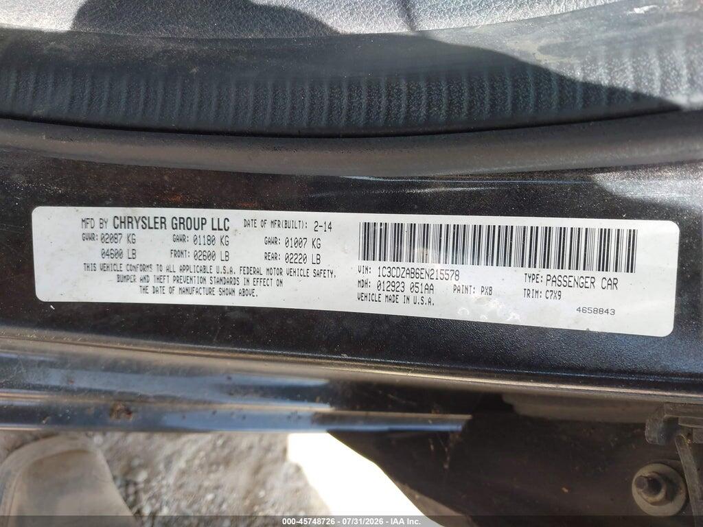 1C3CDZAB6EN215578 2014 DODGE AVENGER photo no. 9