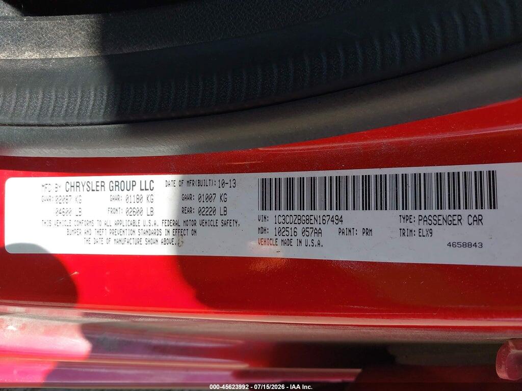 1C3CDZBG8EN167494 2014 DODGE AVENGER photo no. 9