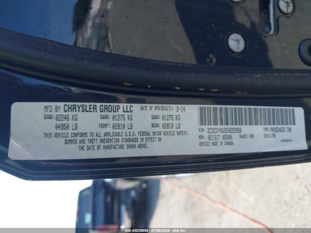 2C3CDYAG2EH225958 2014 DODGE CHALLENGER photo no. 9
