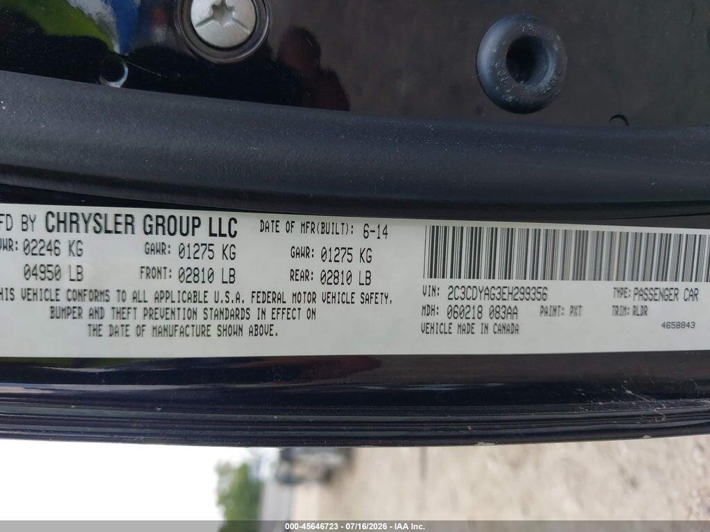 2C3CDYAG3EH299356 2014 DODGE CHALLENGER photo no. 9