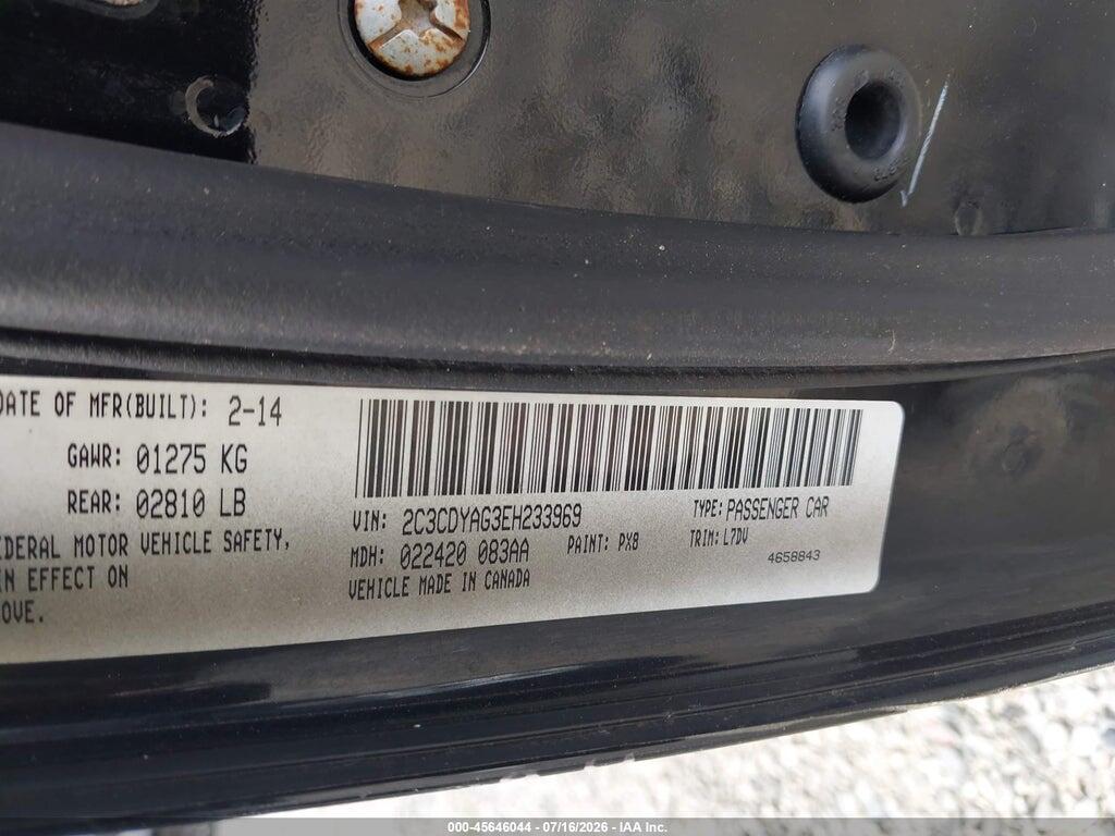 2C3CDYAG3EH233969 2014 DODGE CHALLENGER photo no. 9