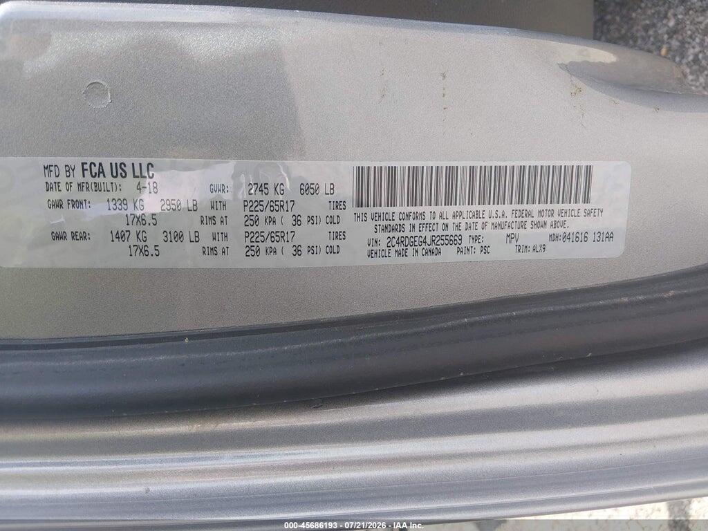 2C4RDGEG4JR255669 2018 DODGE GRAND CARAVAN photo no. 9