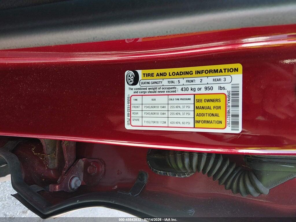 2FMPK4J87HBB27287 2017 FORD EDGE photo no. 9